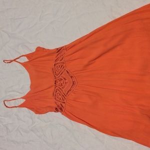 Coral dress with front cutout